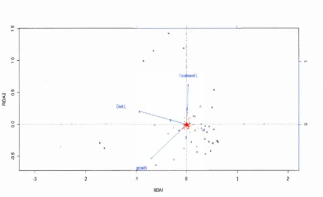 Figure  1.3:  RDA bi plot of  spruce  budworm larval gut communities of individuals 