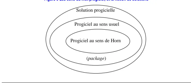 Figure 9 Les sens du mot progiciel, et la notion de solutions 