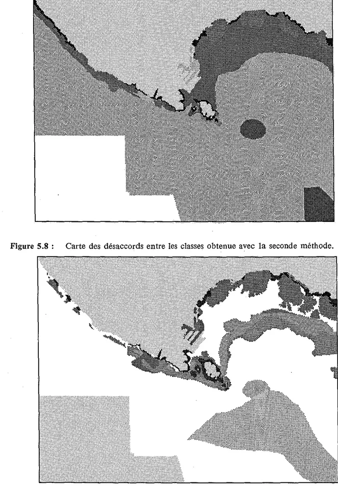 Figure  5.9  Carte  des  désaccords  entre  les  groupes  obtenue  avec  la seconde  méthode