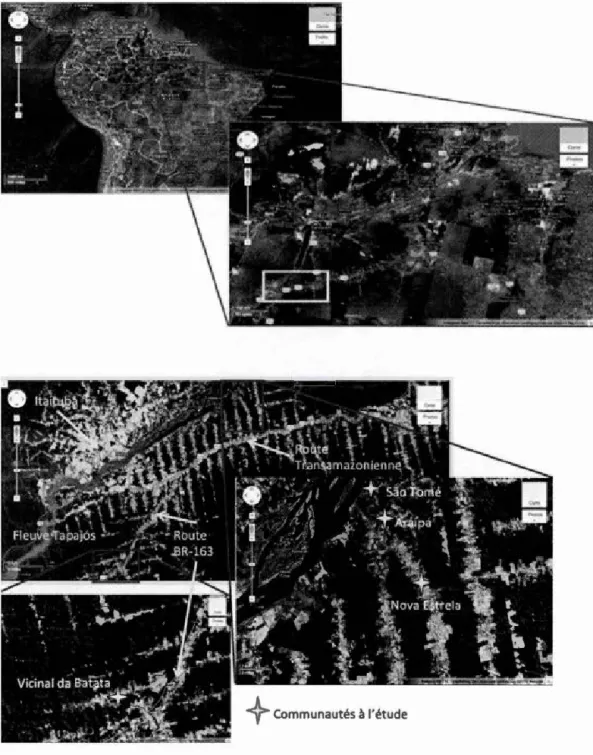 Figure 0.4  :  Localisation des communautés  à  l'étude 