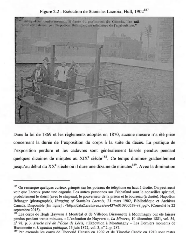 Figure 2.2: Exécution de Stanislas Lacroix,  Hull,  1902 187 