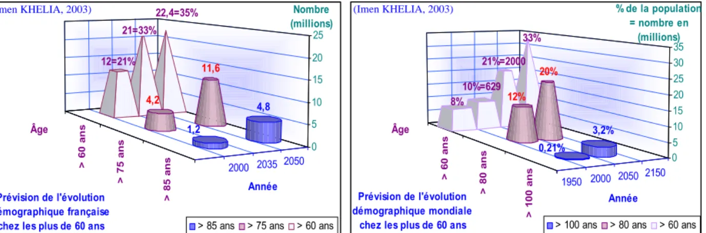 Figure II-2 : Vieillissement de la structure de la population âgée. 