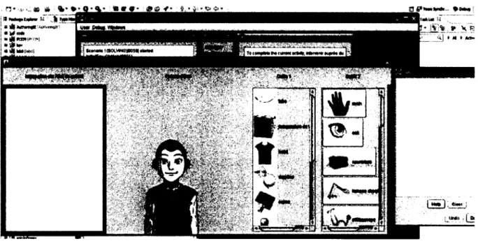 Figure 5.4  Interface avec  un  patient et des ou tils virtu els