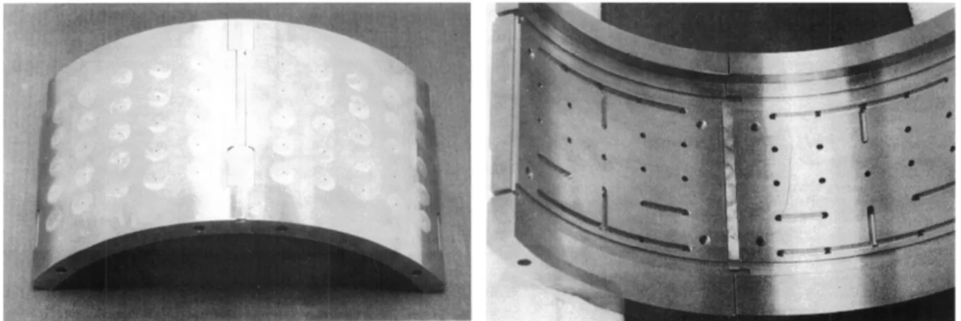 Figure 7 : Vue extérieure et intérieure des segments hydrostatiques [41]. 