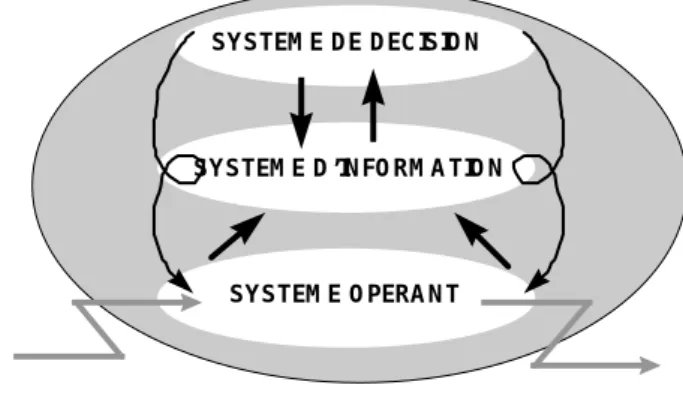 Figure 18: Le modèle canonique du Système-Organisation : Opération- Opération-Information-Décision [LEMOIGNE1990], p