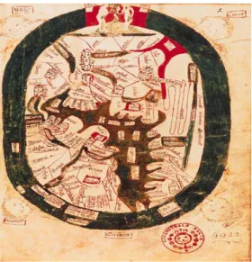 Figure 3: mappemonde en forme de Chlamyde au 14ème siècle