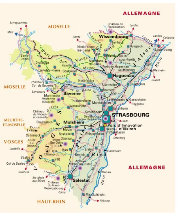Figure 7 : Carte du Bas-Rhin (source : Site basrhin.net) 