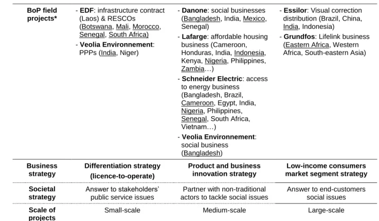 Table 1.4: Types of BoP strategies at the local level 