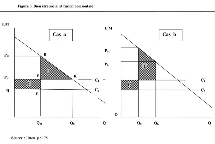 Figure 3. Bien être social et fusion horizontale  . 