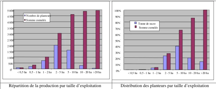 Figure 3 : Atomicité de la production de canne à La Réunion 