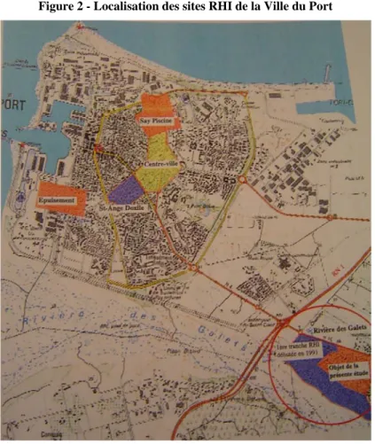Figure 2 - Localisation des sites RHI de la Ville du Port 