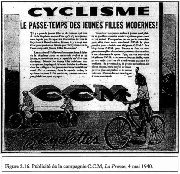 Figure 2 . 16 .  Publicité de la compagnie C . C.M ,  La Presse, 4 mai  1940. 