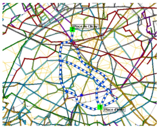 Figure 38 : PCC en « pathfinder » entre les stations de 