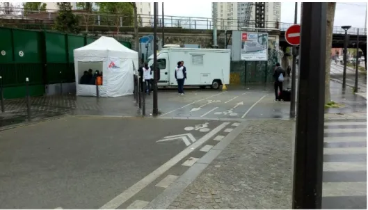 Figure 2: The Mobile Clinic at Porte de la Chapelle