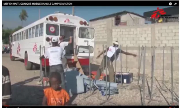 Figure 4: A repurposed bus for consultations in Aviation  Camp