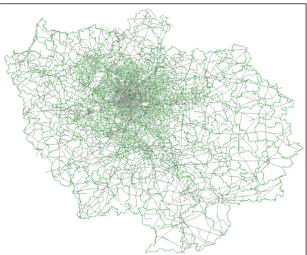 Figure  ‎ 1.2. Road network and zoning system of the greater Paris region (DRIEA, 2008)