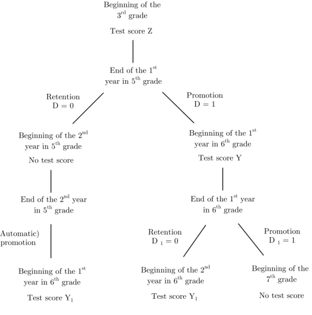 Fig. 2.1 – Promotion, retention and available test scores.