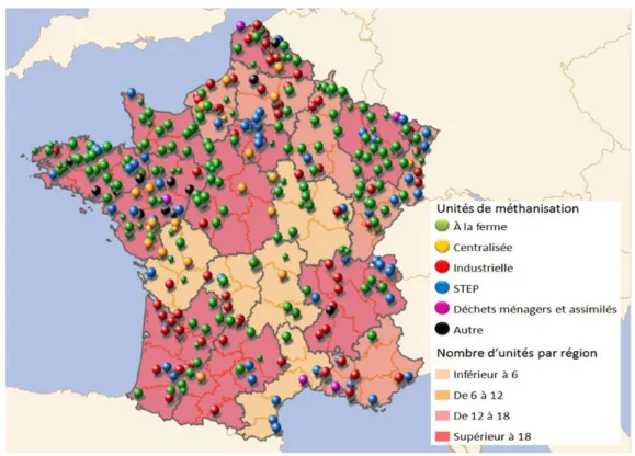 Tableau  3 :  Synthèse  des  perspectives  de  développement  de  la  production  de  biogaz  à  l‟horizon 2020 (ADEME et GrDF, 2010) 