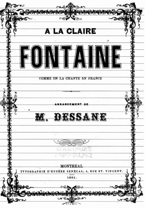 Figure 3.4 Antoine Dessane ,  À la clair e  fontain e,  1861. Feuillet musicaL 