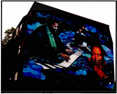 Figure  3.3  :  Murale  Jazz  bornhere  à  l ' angle  des  rues  Des  Seigneurs et St-Jacques 