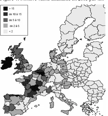 Tableau  2:  Poids  des  principaux  pays  dans  la  production  communautaire  (UE-25)    de  viande en 2005  Poids  France  24 (1/4)  Allemagne  18  Italie  12  Royaume-Uni  9  Espagne  9  Irlande  8  Pays-Bas  5  Belgique  4  %UE-25  80% 