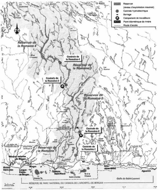 Figure 1.1  :  Complexe  hydroélectrique de  la  rivière  Romaine 