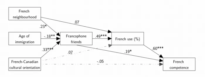 Figure 4 | Standardized path coefficients of the hypothesized model.