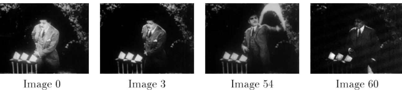 Fig. 3.9 - Images test de la sequence \Max" restaurees avec la methode utilisant le maxi-