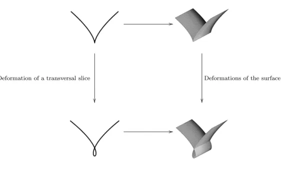 Figure 3.1: Propagation of deformations • R i f ∗ C L/S• = f ∗ H 1 ( C L/S• ) and then  R i f ∗ C L/S•  0 = H i ( C L/S,0 )