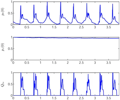 Figure 2.8. Density wave occurring on a well. Casing-head and tubing-head pressures (respectively p c (0) and p t (0)) are