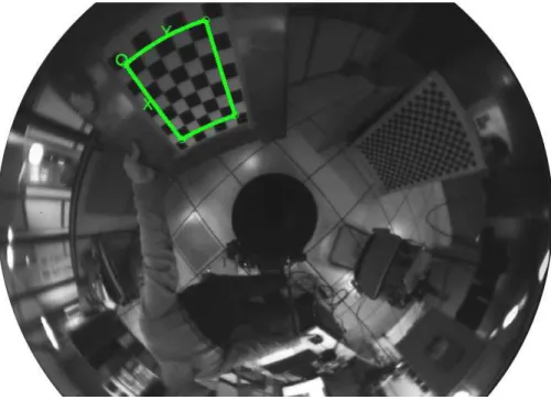 Figure 3.3: Extraction of the four corners belonging to the calibration grid