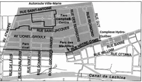 Figure 4.2 :  Carte de la Petite-Bourgogne 