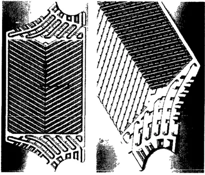 Figure 3.1 - Deux vues du volume du fluide confiné dans un canal 