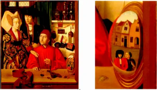 Fig. 7:  Petrus Christus,  Saint Éloi (œuvre,  puis détail) ,  1449 