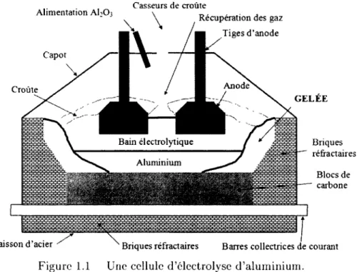 Figure 1.1 Une cellule d'électrolyse d'aluminium. 