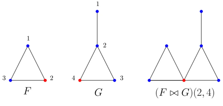 Figure 2.4 – Exemple de deux graphes connectés par deux sommets.