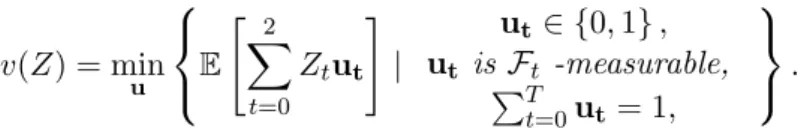 Figure 2.5: Left: scenario tree X := (X 0 , X 1 , X 2 ). Right: scenario tree Y = (Y 0 , Y 1 , Y 2 ).