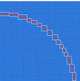 Figure 3.12 – Bubble-liquid interface covered by patches with the Livne method