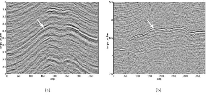 Fig. 5.3 &#34; D tails de la section iso-oset le long de la ligne sismique 4