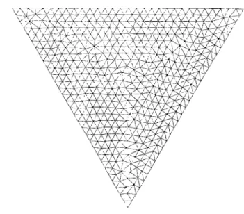 Figure 3.7: Maillage : torsion d'un cylindre de section triangulaire . 