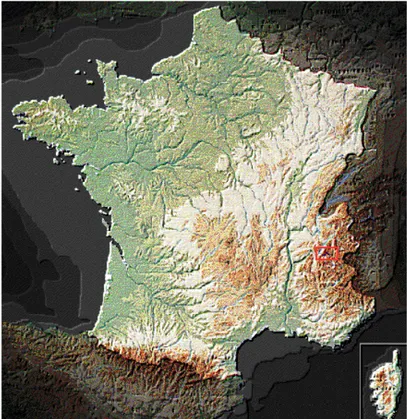 Figure 1 : Géomorphologie de la France 