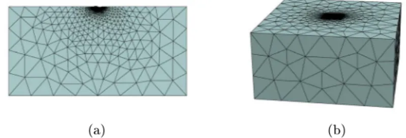 Figure 5.10  Maillages typiquement utilisés en 2D et en 3D. 5.2.1.2 Conditions aux bords