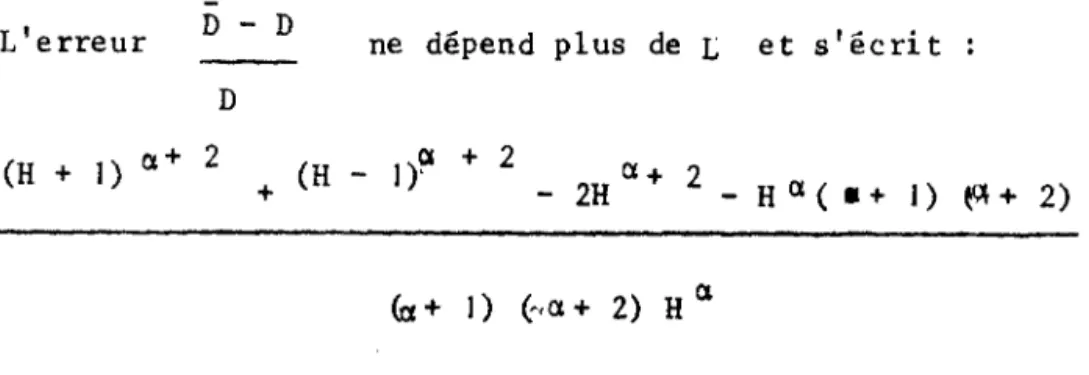Tableau  Al  - 1  - Erreur  (exprimée  en  pourcentage)  faite  en  assimilant  la  fonction 
