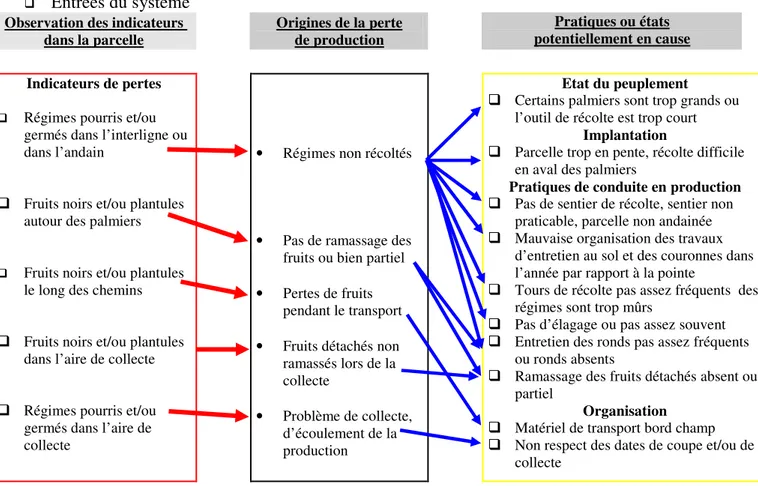 Figure  12 :  Système  d’application  de  la  démarche  d’expertise  qualitative  de  l’opération  de  récolte 