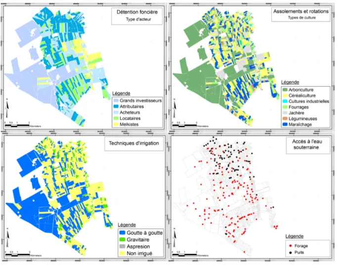 Figure 7. Superposition de couches de données traitées sous arcGIS (2014) 