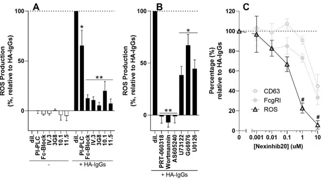 Figure 5. FcgRI activation contributes to the production of reactive oxygen species