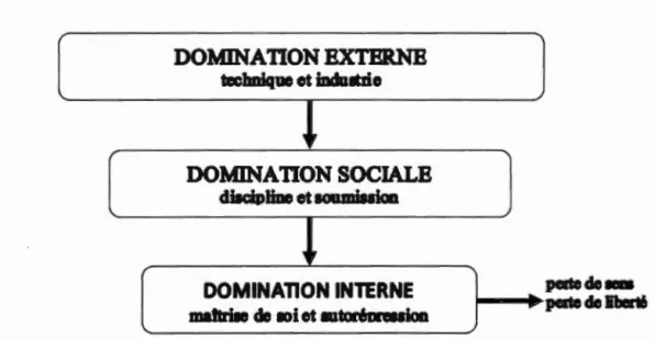 Figure  2.1  La  tri pl e  domination  chez  Horkheimer  et  Adorno  se l on  Robichaud  et  Masse-Lamarche (20  1 8) 