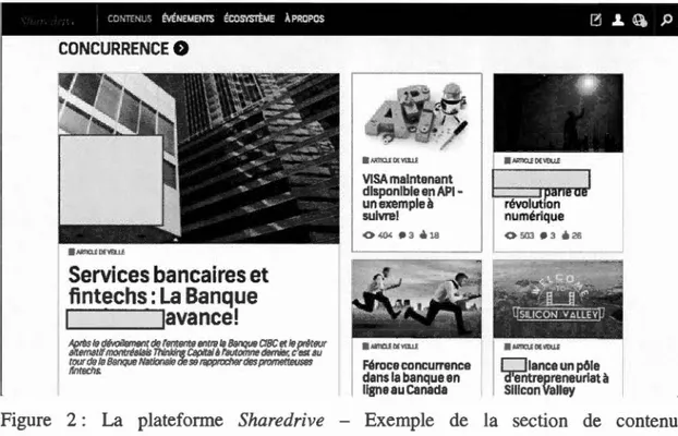 Figure  2  :  La  plateforme  Sharedrive  - Exemple  de  la  sectio n  de  contenu 