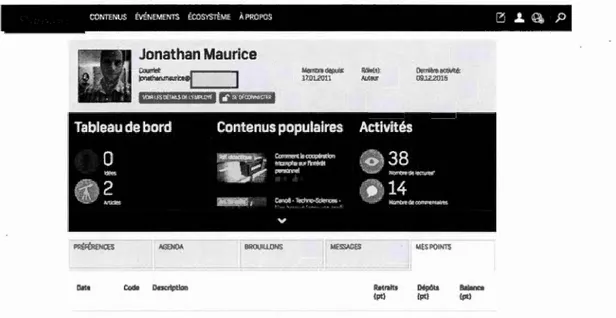 Figure  3 :  La plateforme Sharedrive- Exemple de la  zone «  perso  » 