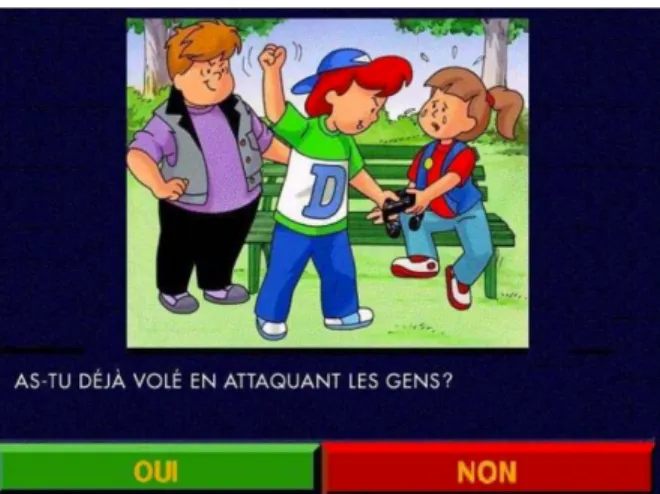 Illustration 1. Exemple d'un item du Dominique Interactif (Ouellette, 2005).